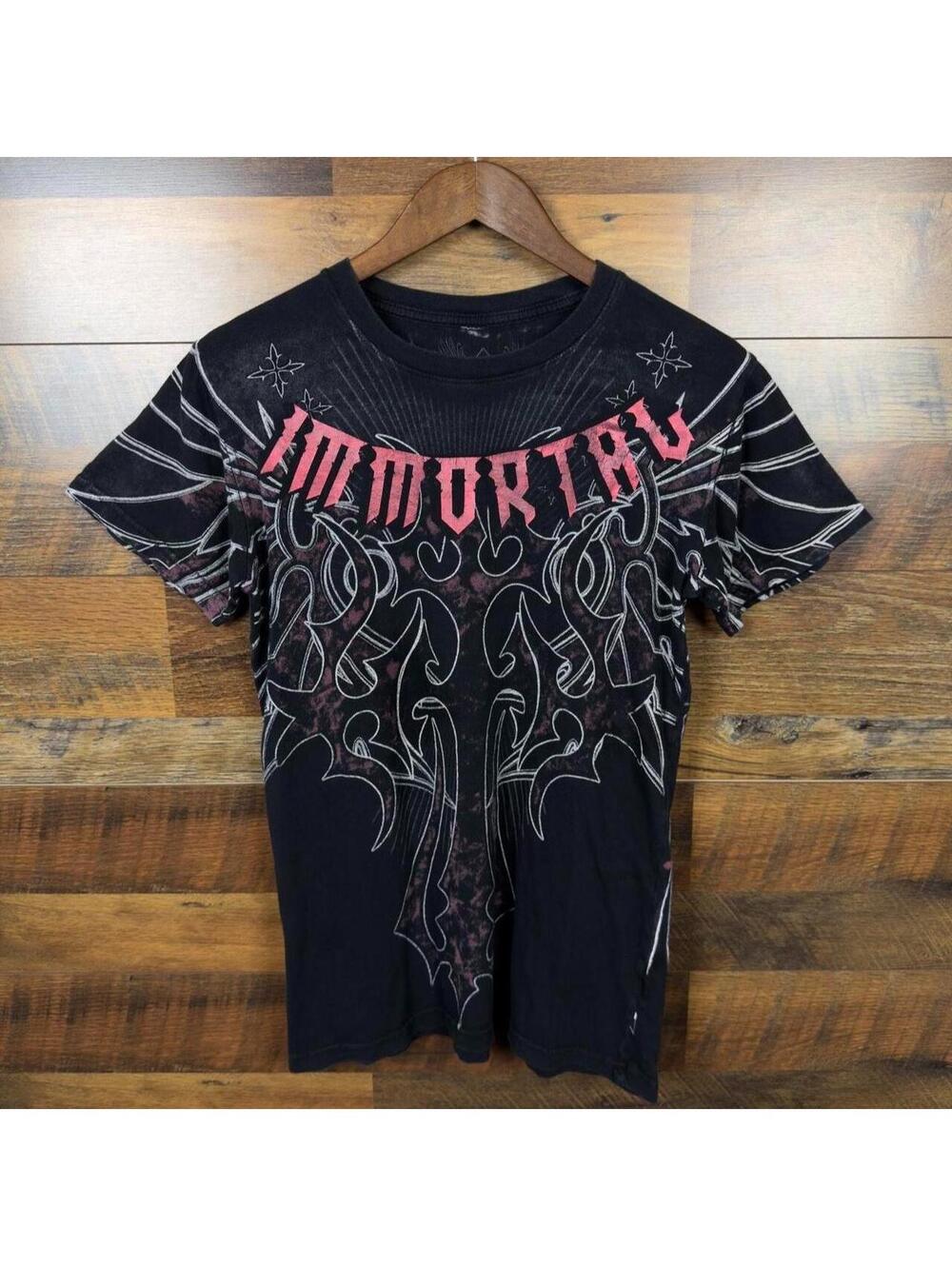 Xzavier Immortal Y2K Tribal Gothic Double Sided Graphic T Shirt Small